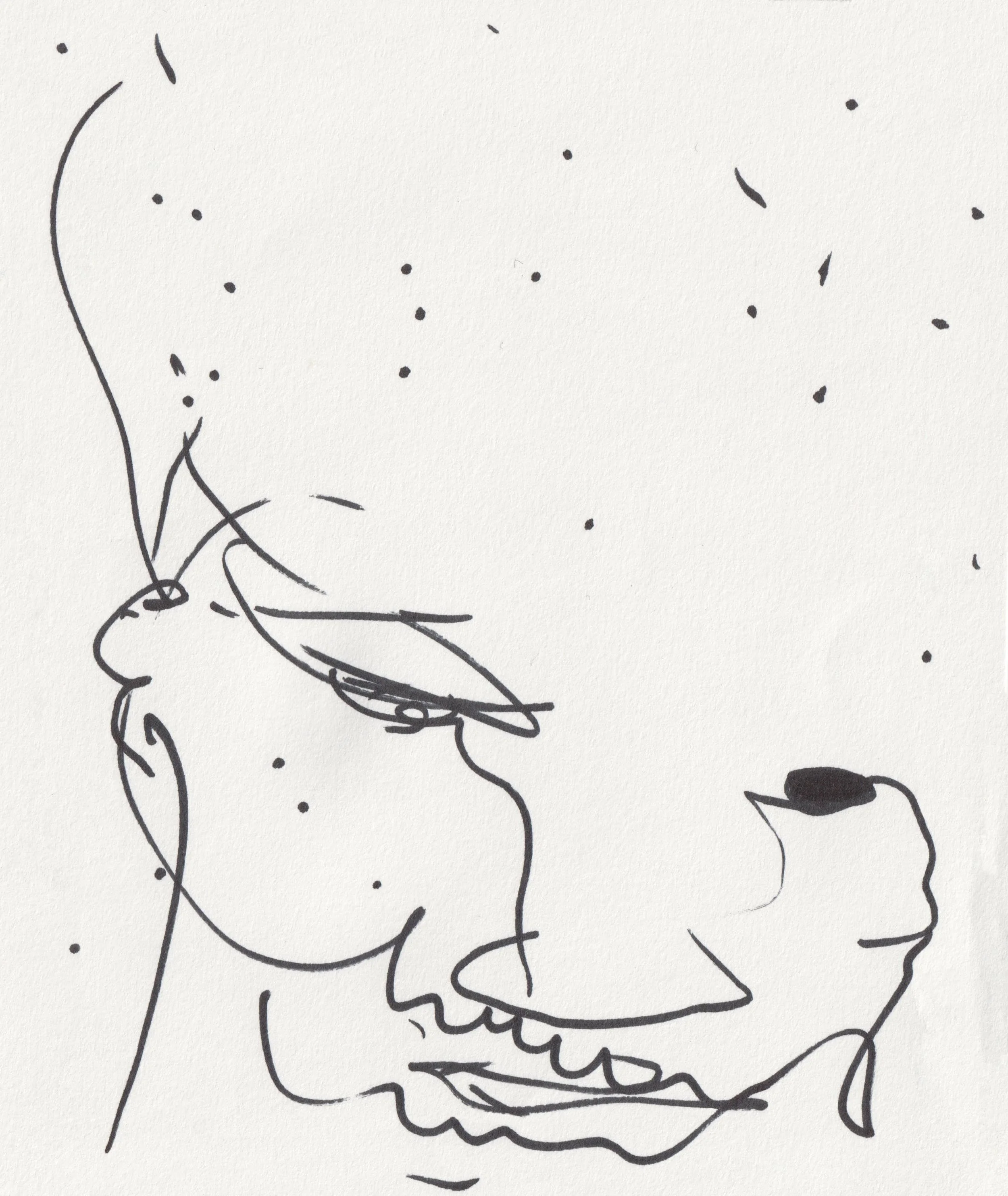 ANAXIMANDER drawing by Jonathan Joubert, permanent marker on paper, 2026.