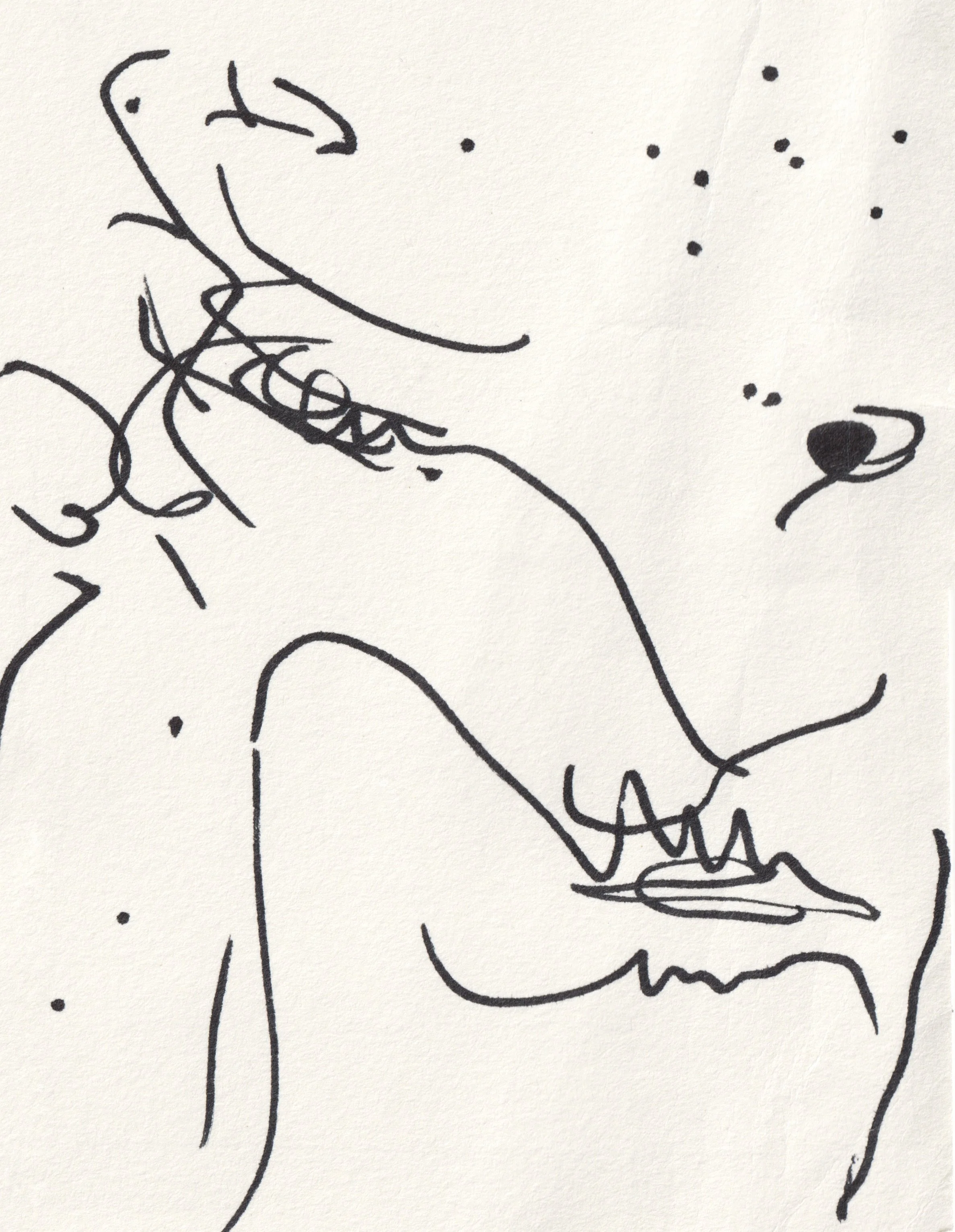 ANAXIMANDER drawing by Jonathan Joubert, permanent marker on paper, 2026.