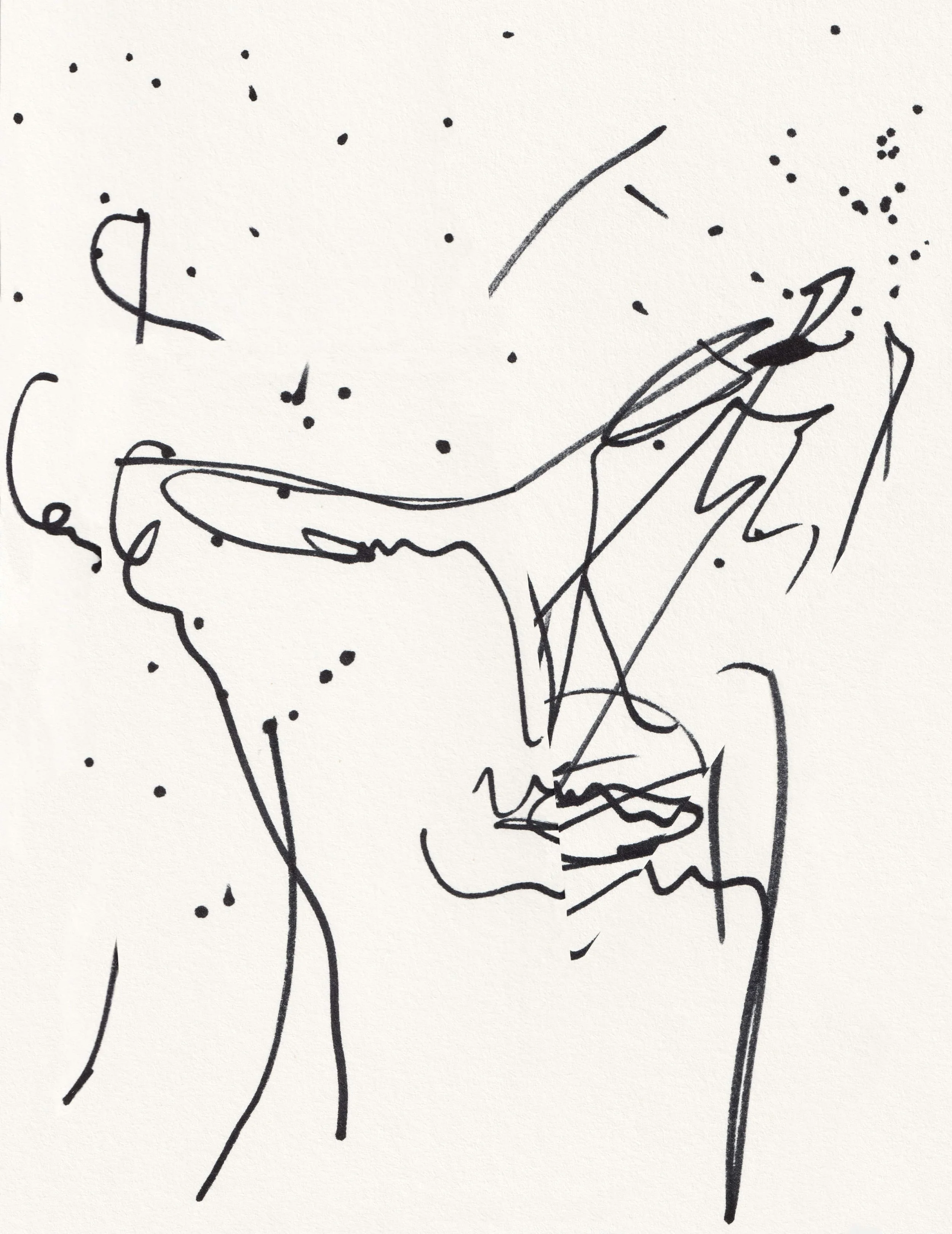 ANAXIMANDER drawing by Jonathan Joubert, permanent marker on paper, 2026.