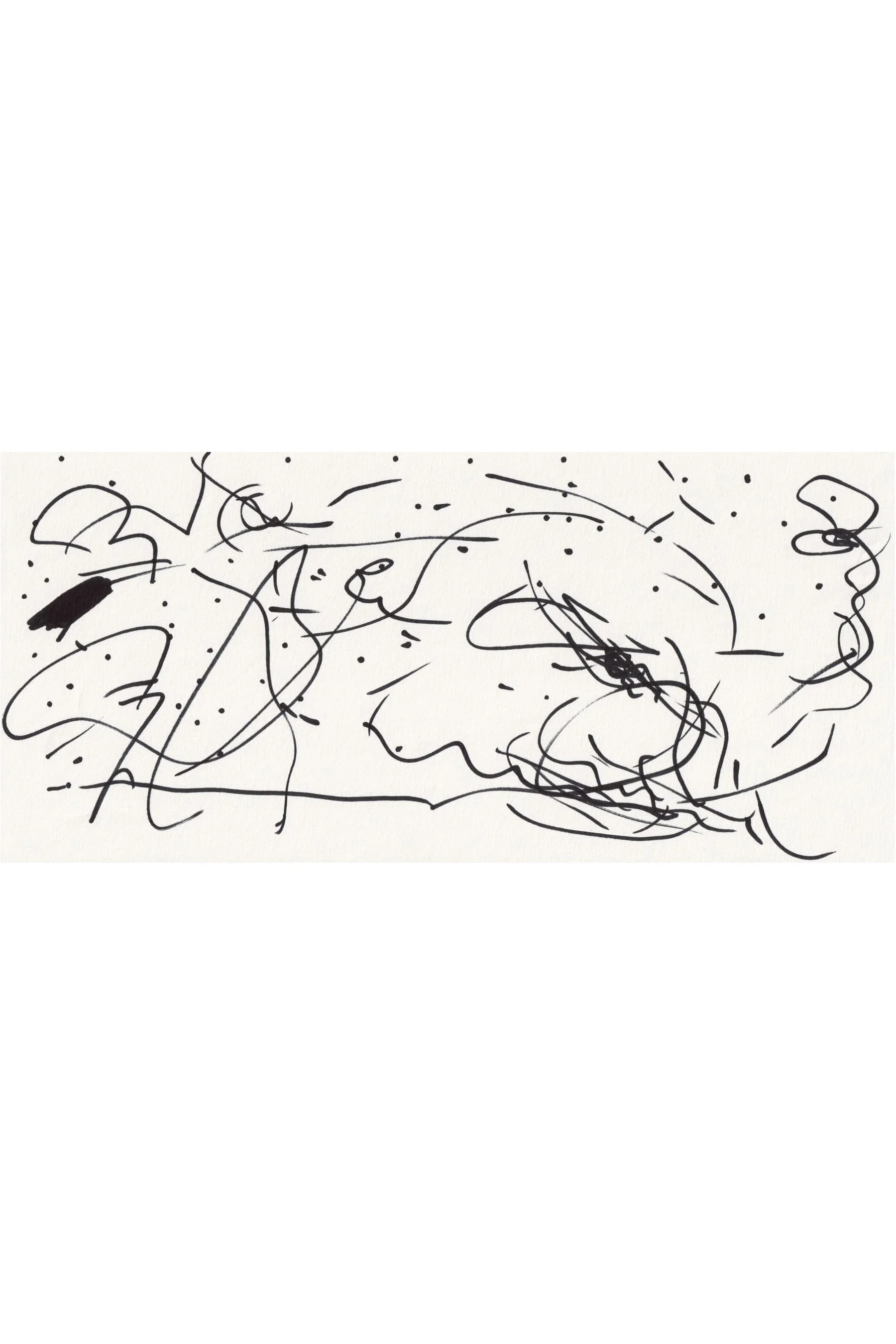 ANAXIMANDER drawing by Jonathan Joubert, a field of scattered black marks on white paper.
