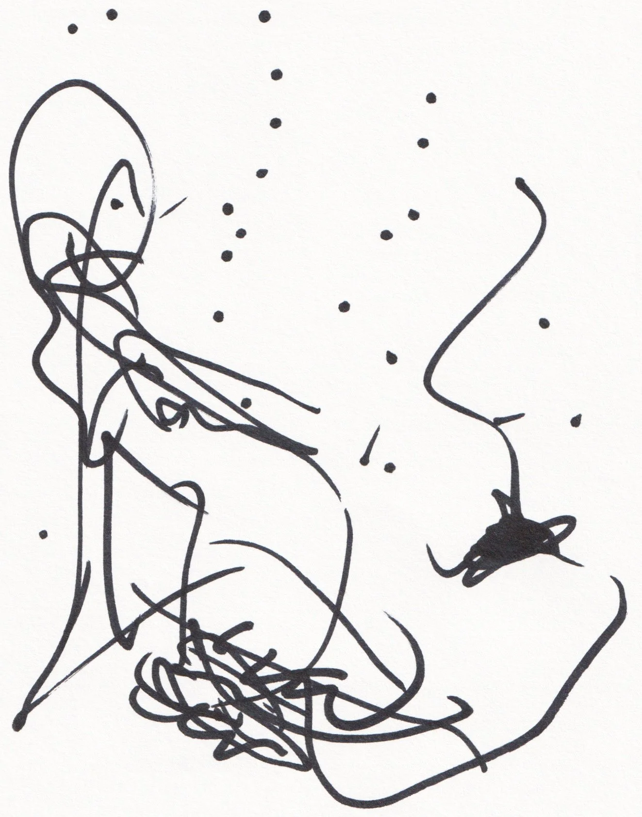 ANAXIMANDER drawing by Jonathan Joubert, permanent marker on paper, 2026.
