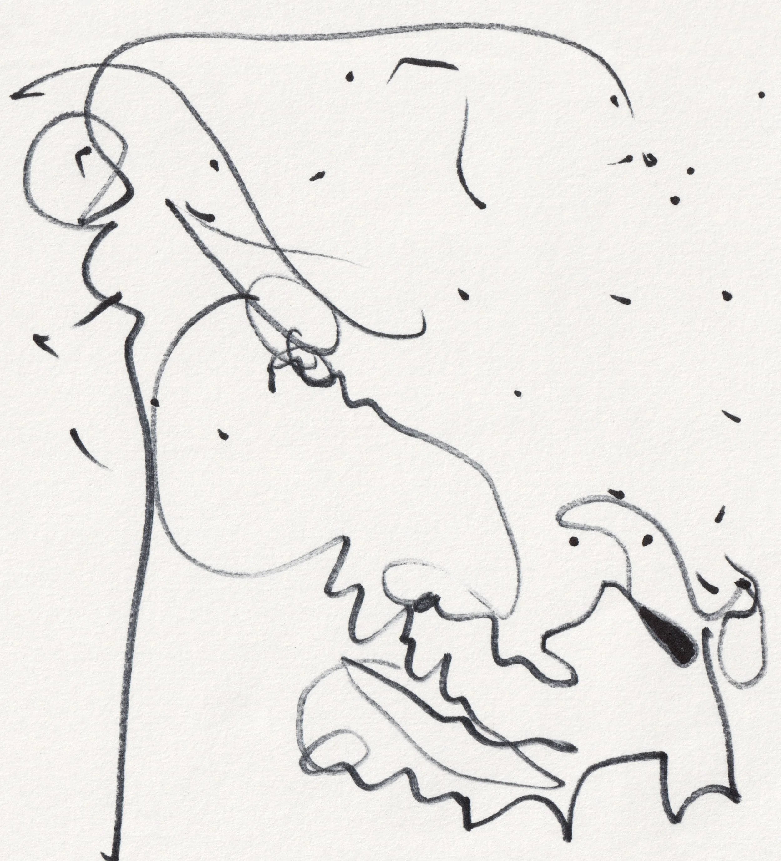 ANAXIMANDER drawing by Jonathan Joubert, permanent marker on paper, 2026.