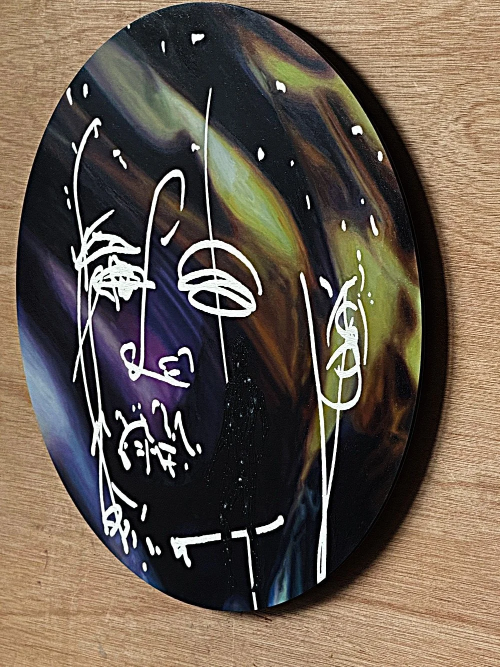 ANAXIMANDER: Diver I · Oil on aluminium panel · Ø : 40 cm | 15.7 inches  · 2026