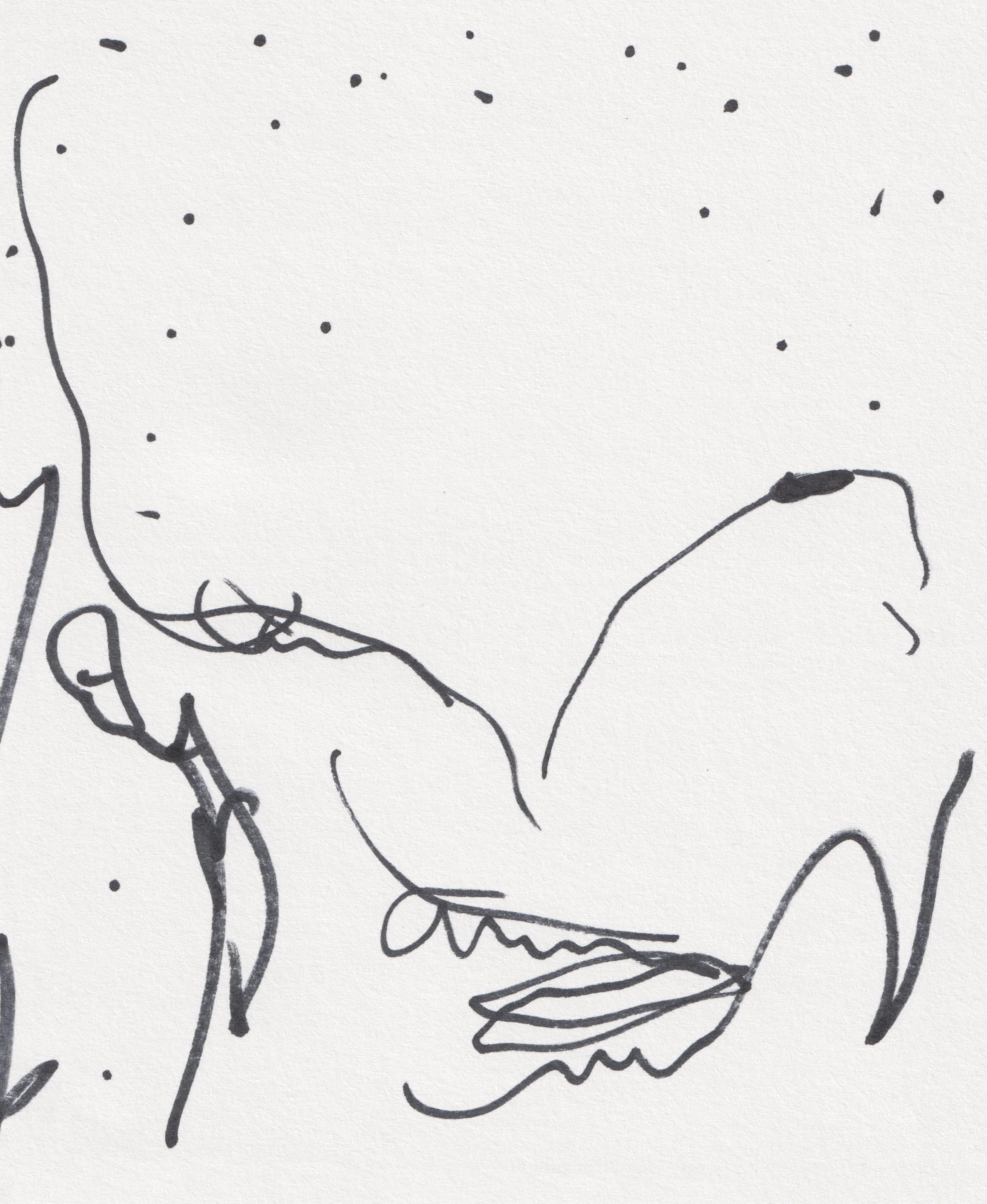ANAXIMANDER drawing by Jonathan Joubert, permanent marker on paper, 2026.
