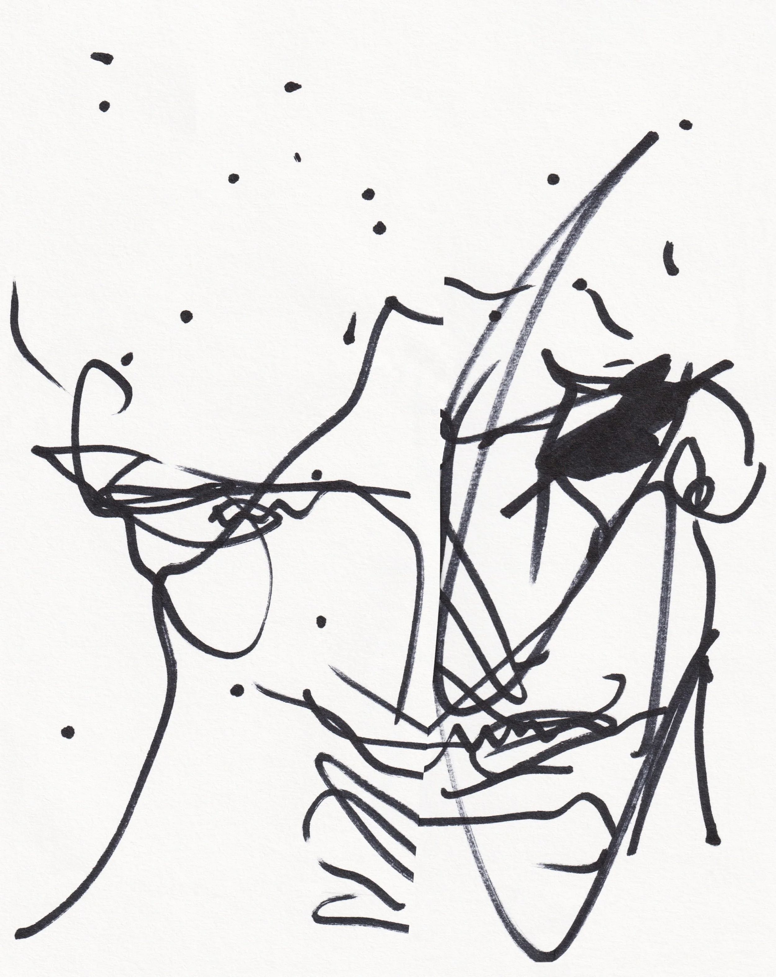 ANAXIMANDER drawing by Jonathan Joubert, permanent marker on paper, 2026.