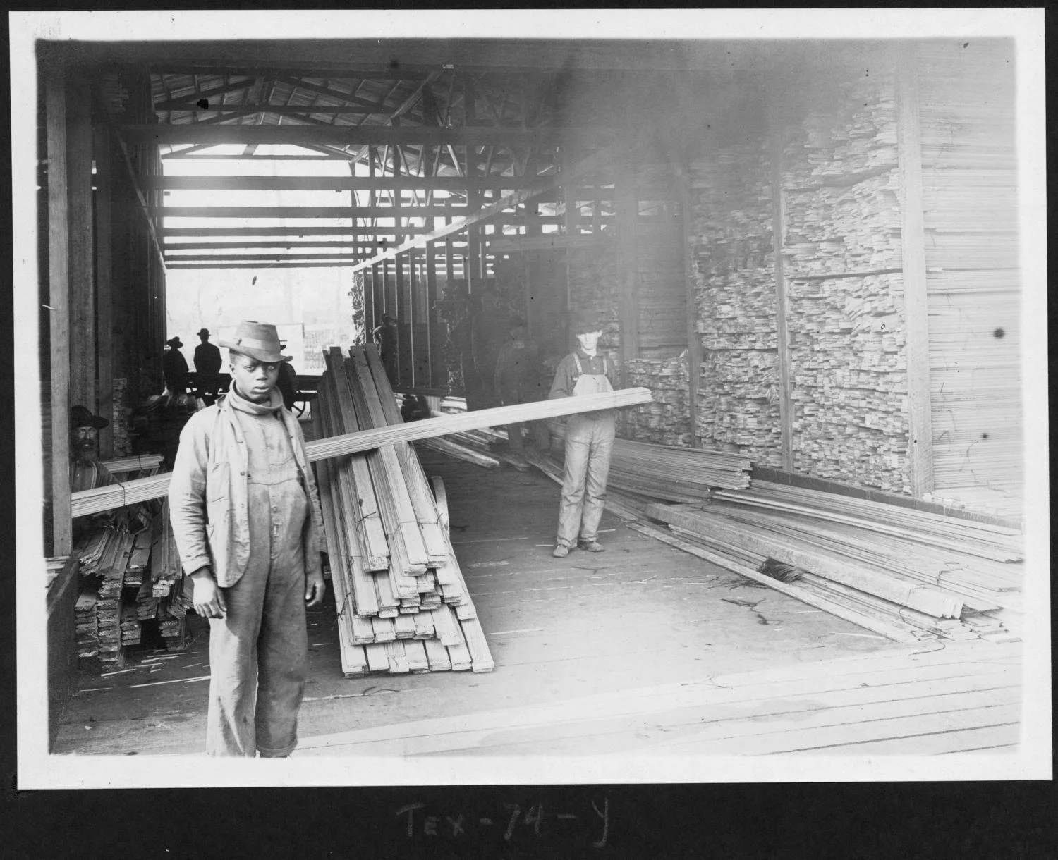 Tex74 Workers with Dressed Lumber in Dry Shed