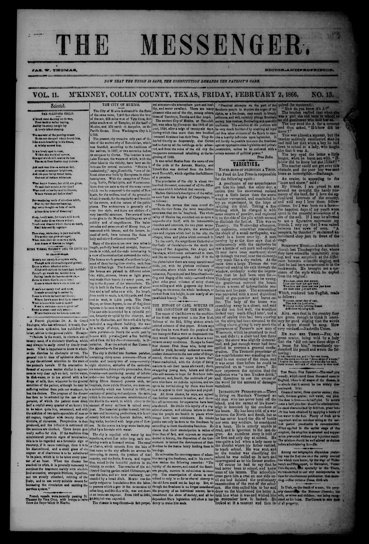 The Messenger McKinney Newspaper 02:02:1866.jpg