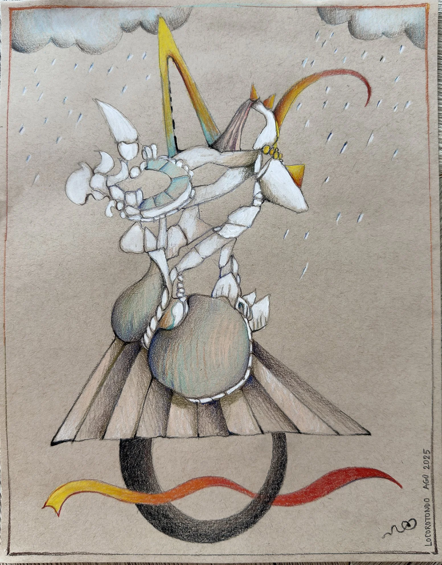 Concetto crescente sotto la pioggia , cm. 35,5 x 28