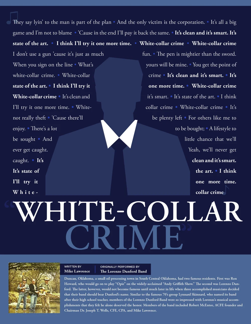 Behind the Music: "White-Collar Crime" Song Lyrics — Fraud Conference News