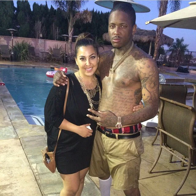Natalie with rapper YG on the set of "Do It To Ya" where she did makeup for the video shoot.