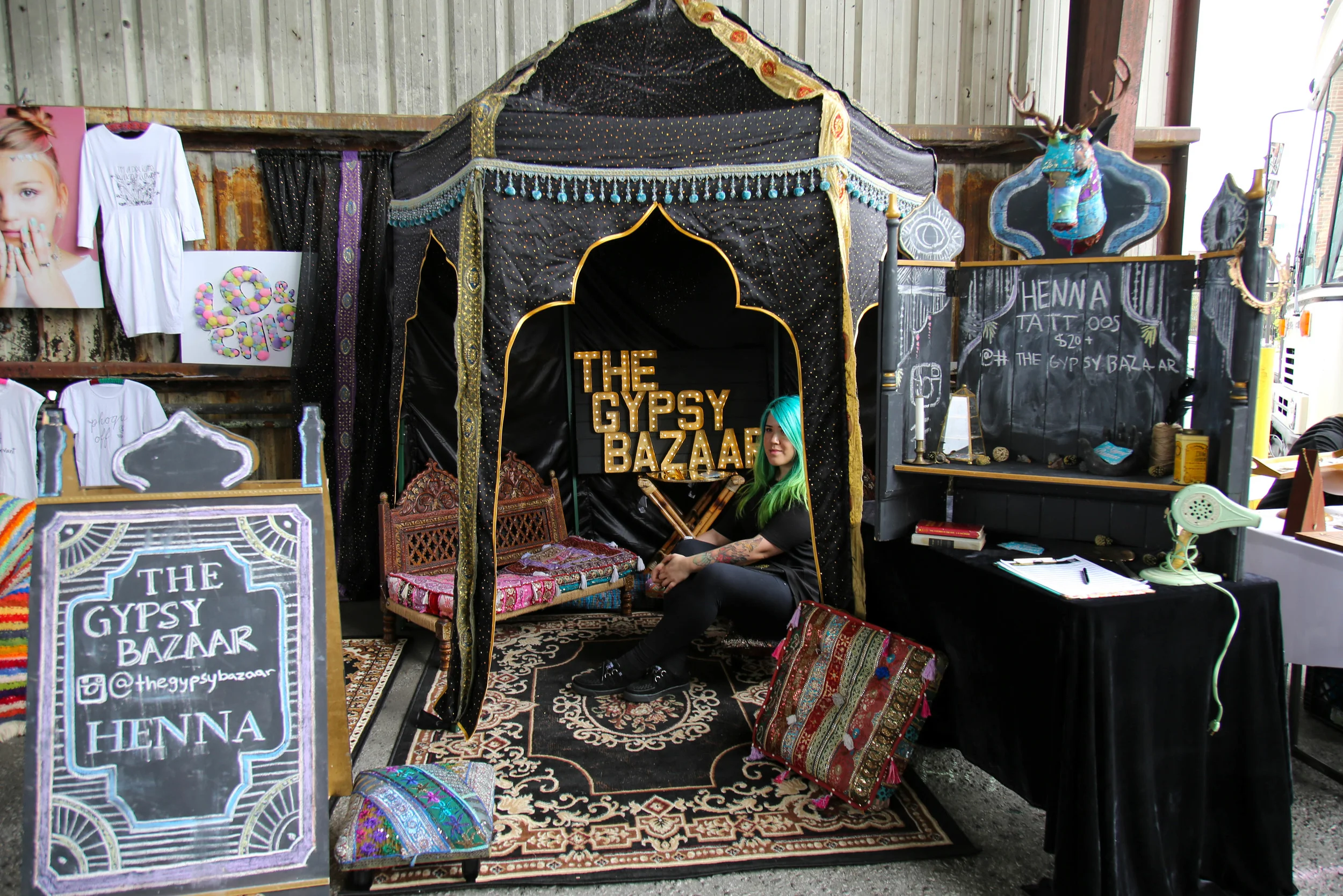 Michelle at the Artists & Fleas in Los Angeles - a market for local craft and food vendors to display their wares every third weekend of the month.