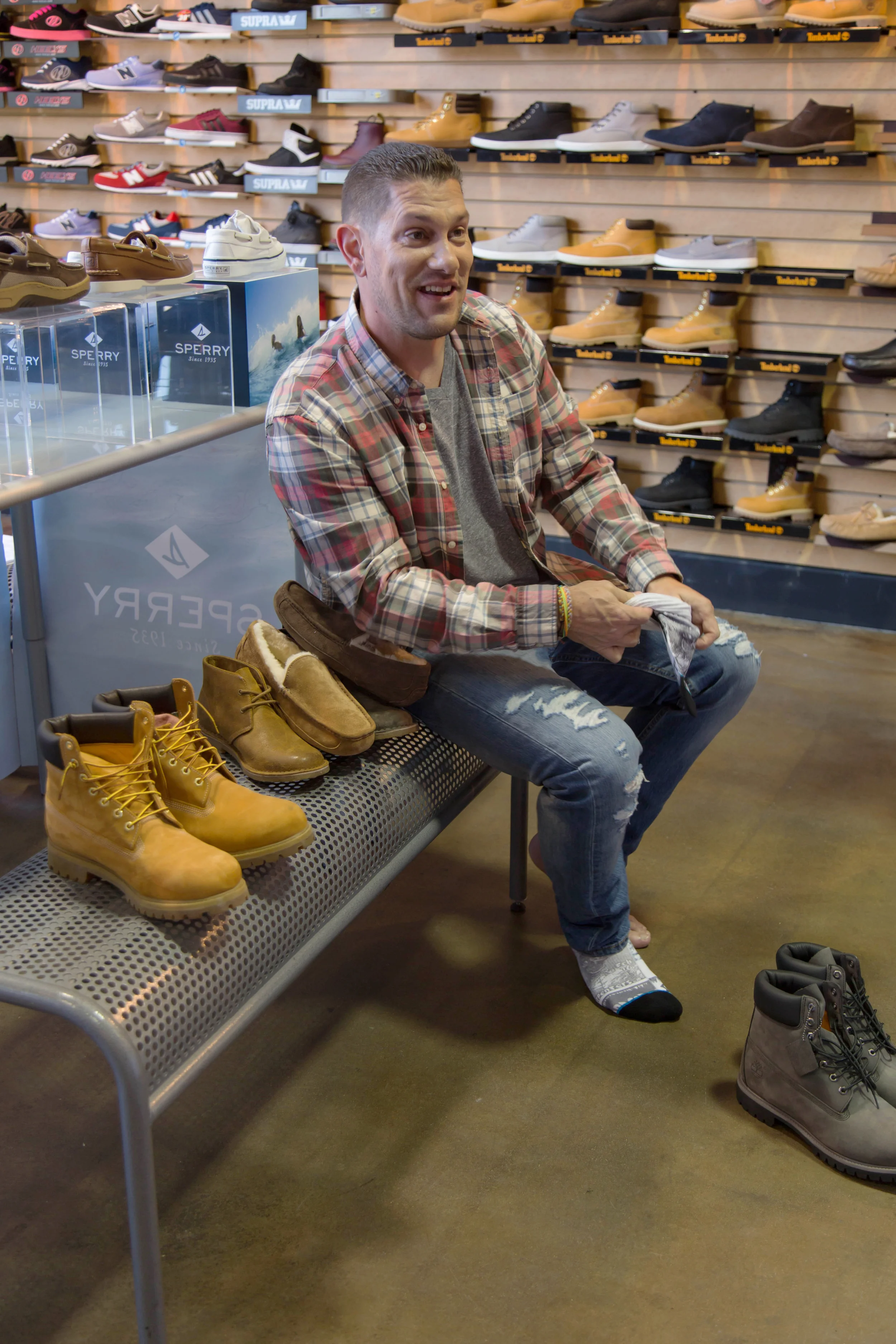 Classic Timberlands of course.