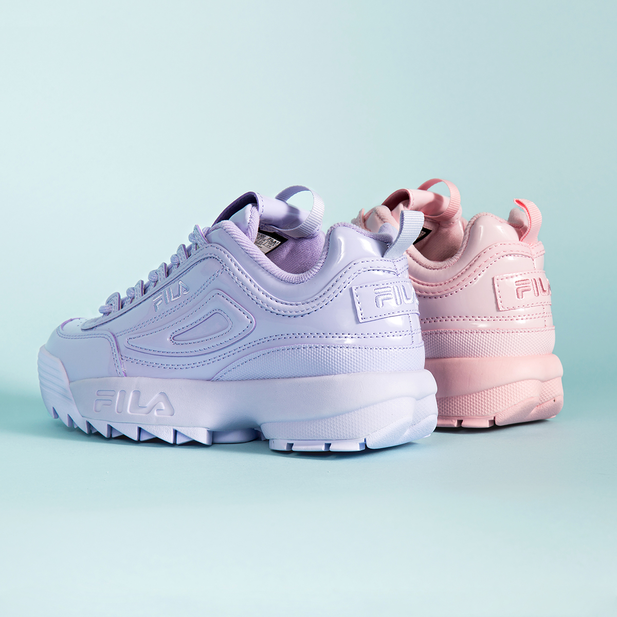 fila disruptor baby blue trainers