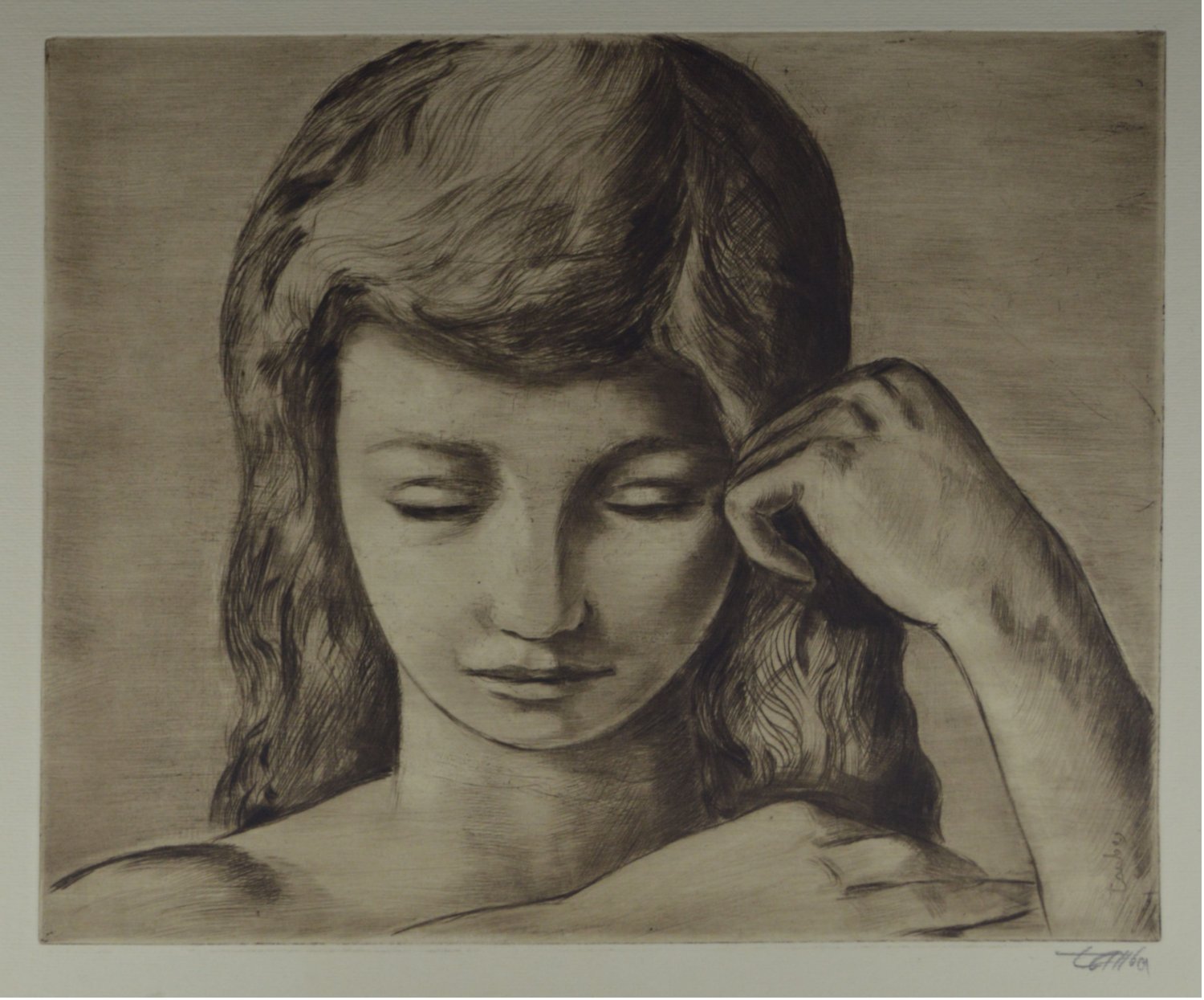 Girl Combing Her Hair