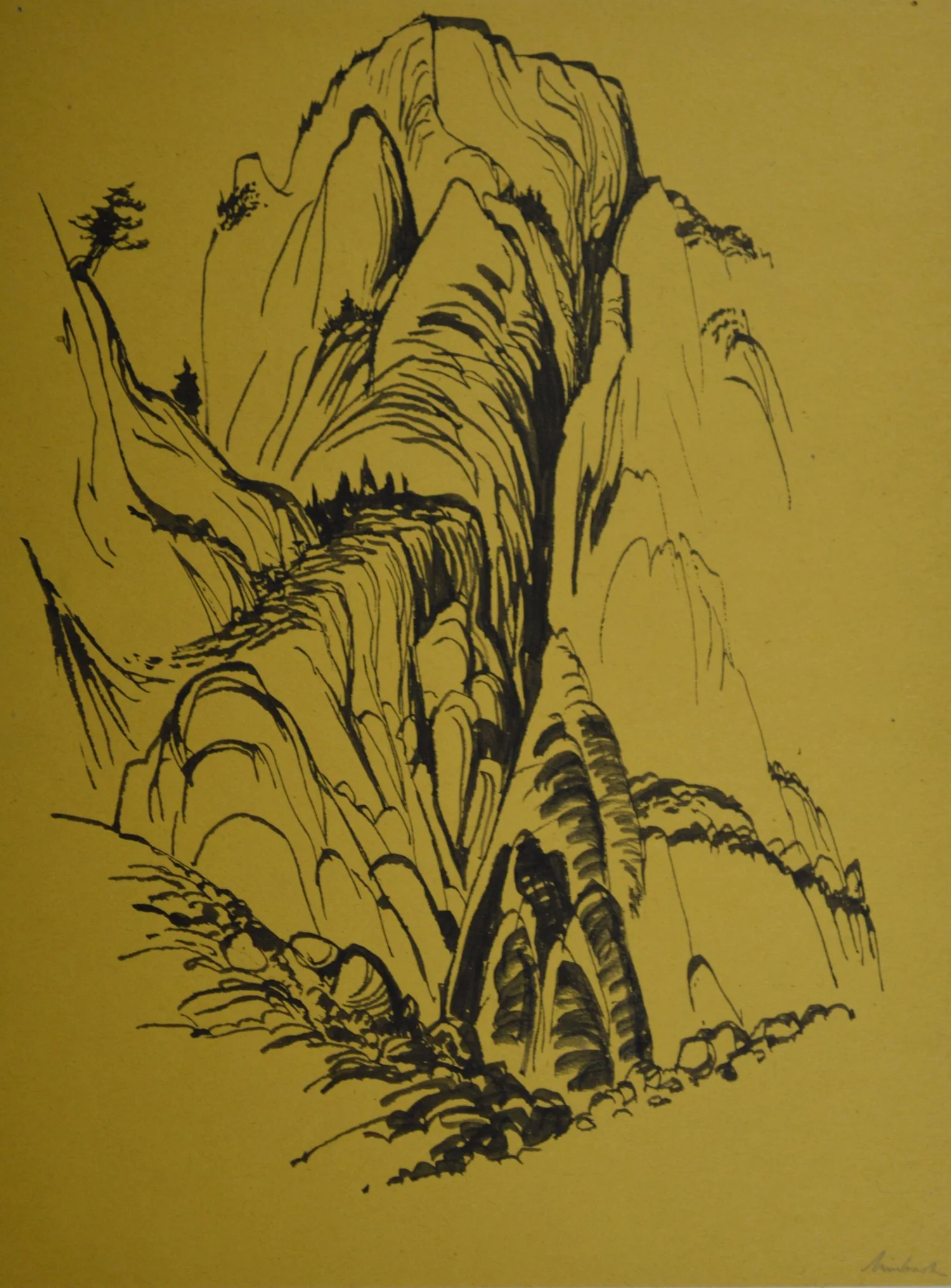 Untitled Mountainside Drawing