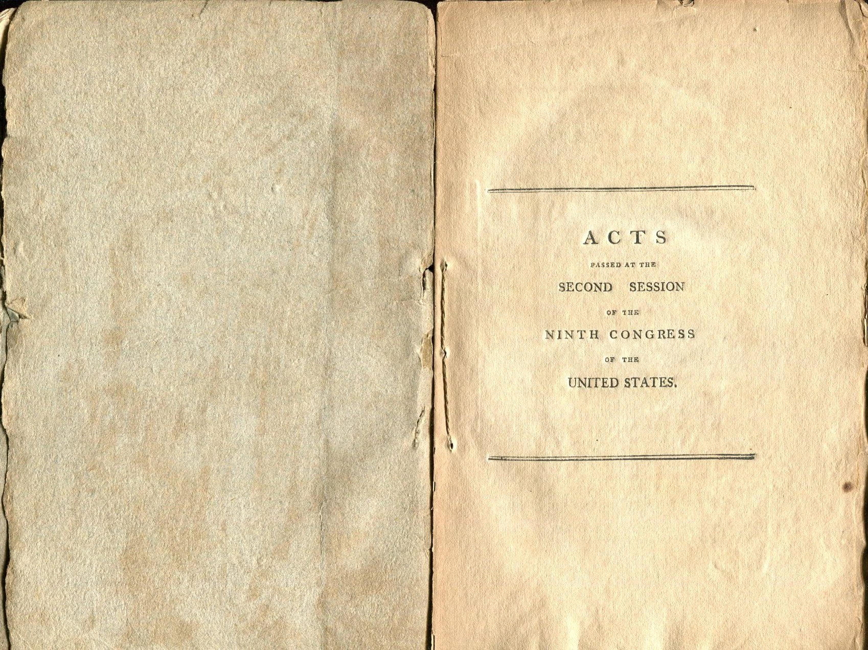 Acts Passed at the Second Session of the Seventh Congress of the United States