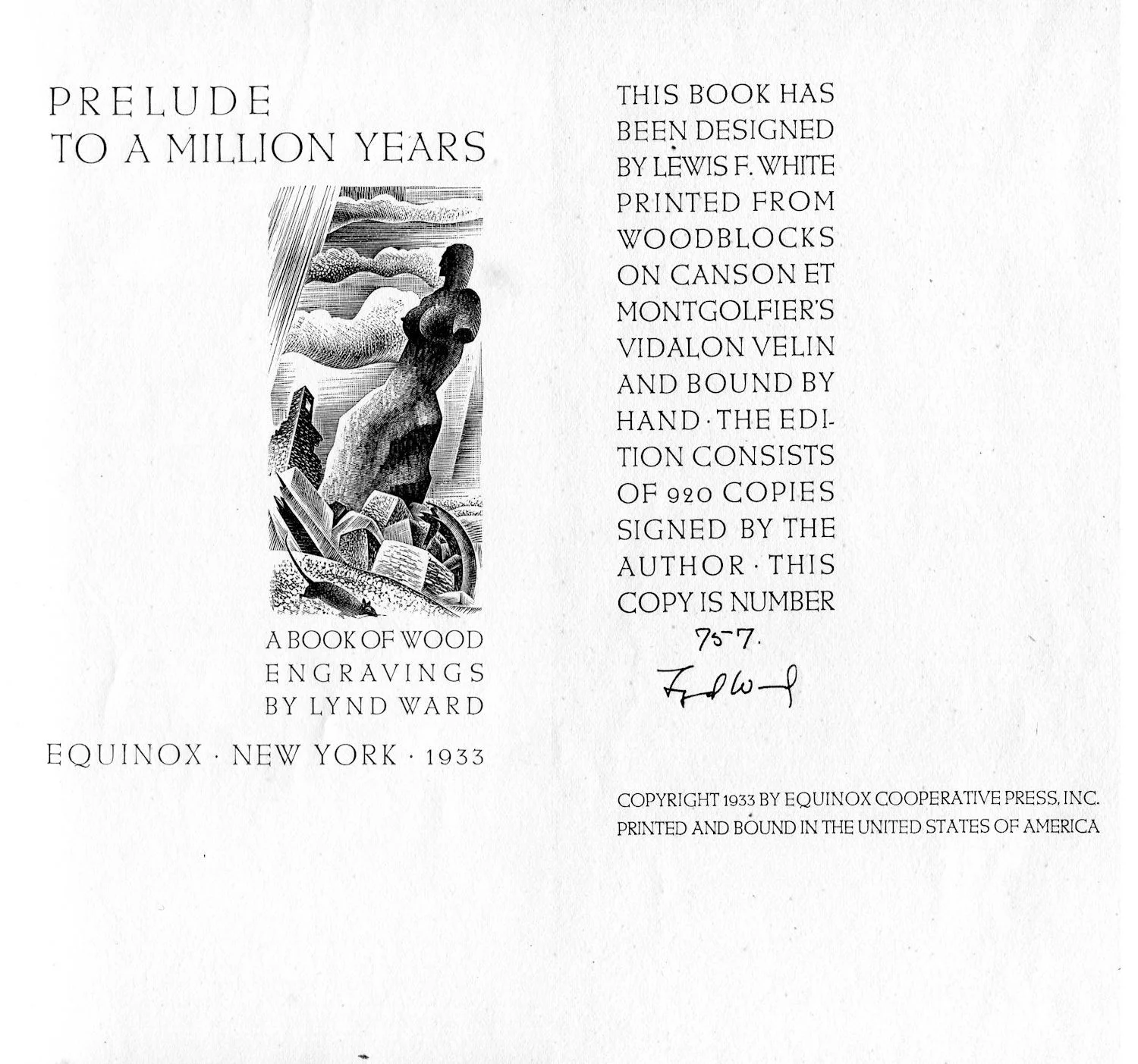Lynd Ward: Prelude to a Million Years