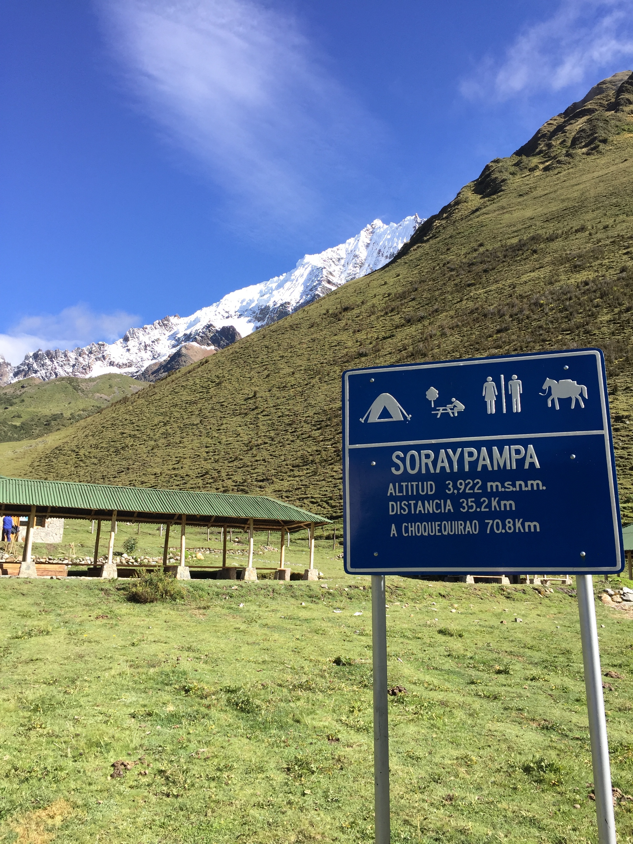 These blue signs are all along the trail.