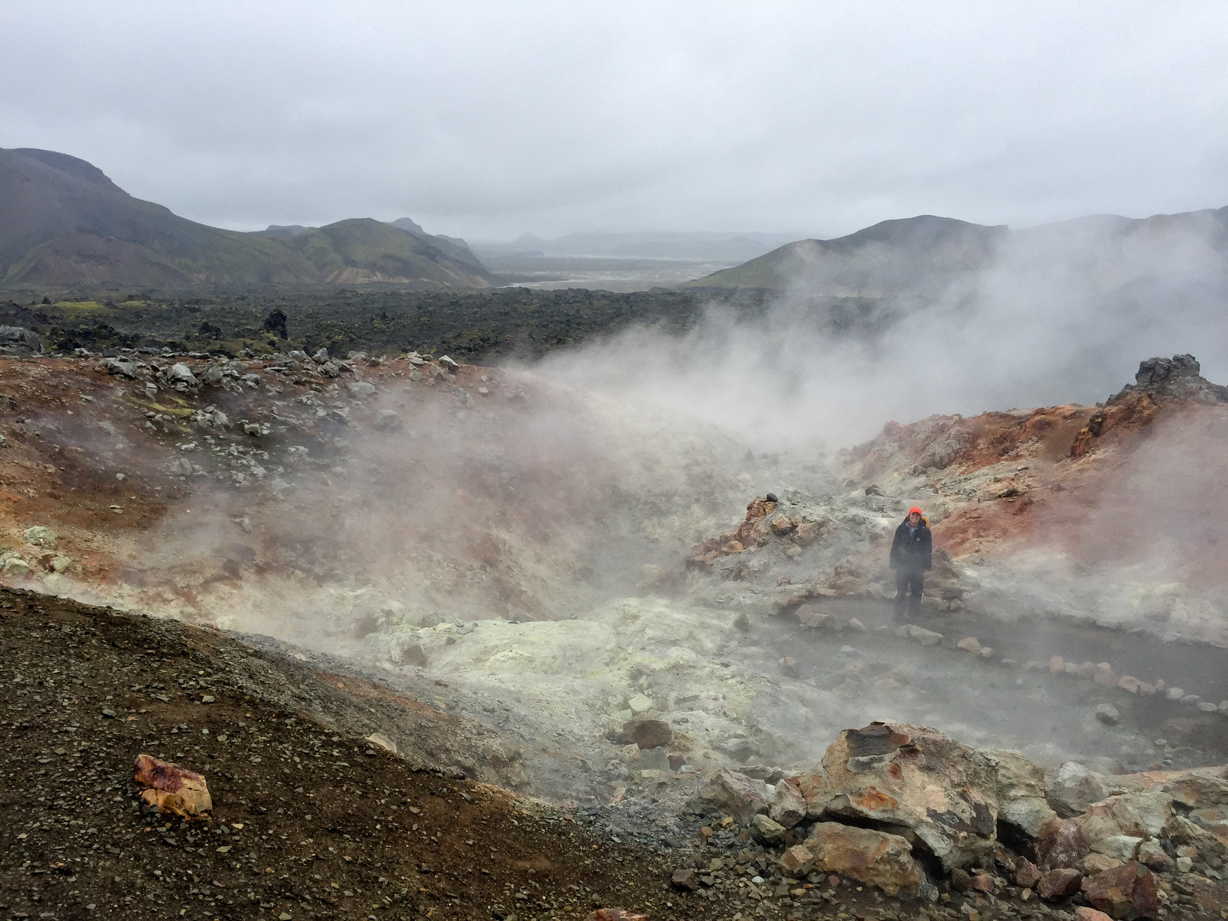 Geothermal area that smells like your grandpa's farts. 