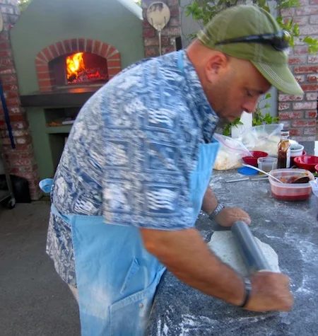 Pizza on the back porch