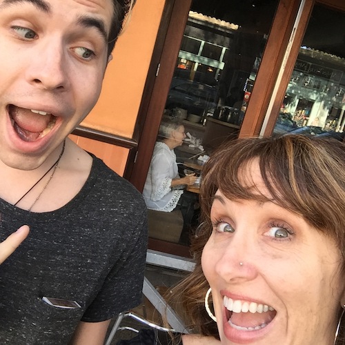 Oldest son, still goofing around with me.