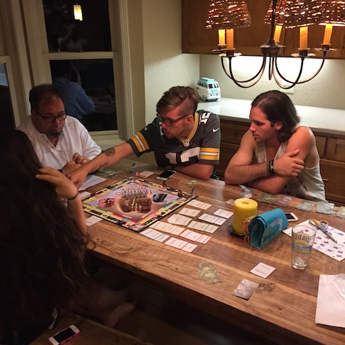 Playing Princess BrideOpoly (Yes! It's a thing!) with our other older sons.