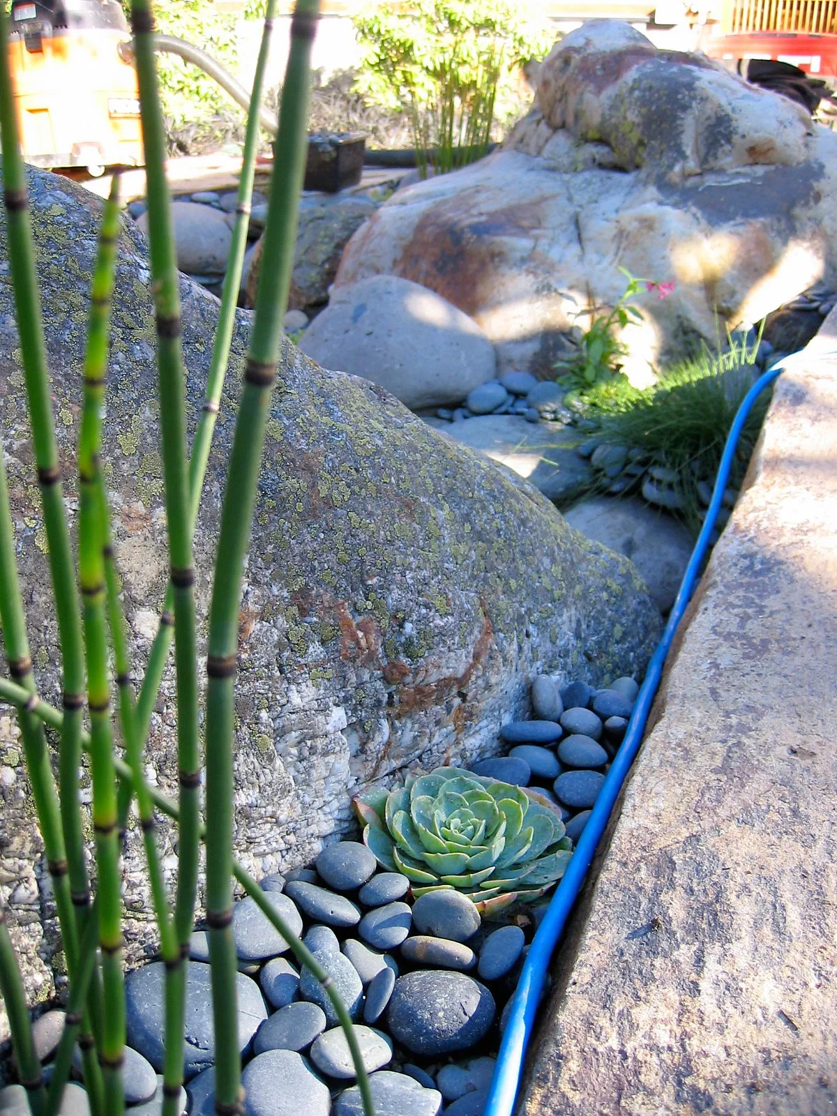 Japanese rock garden under construction