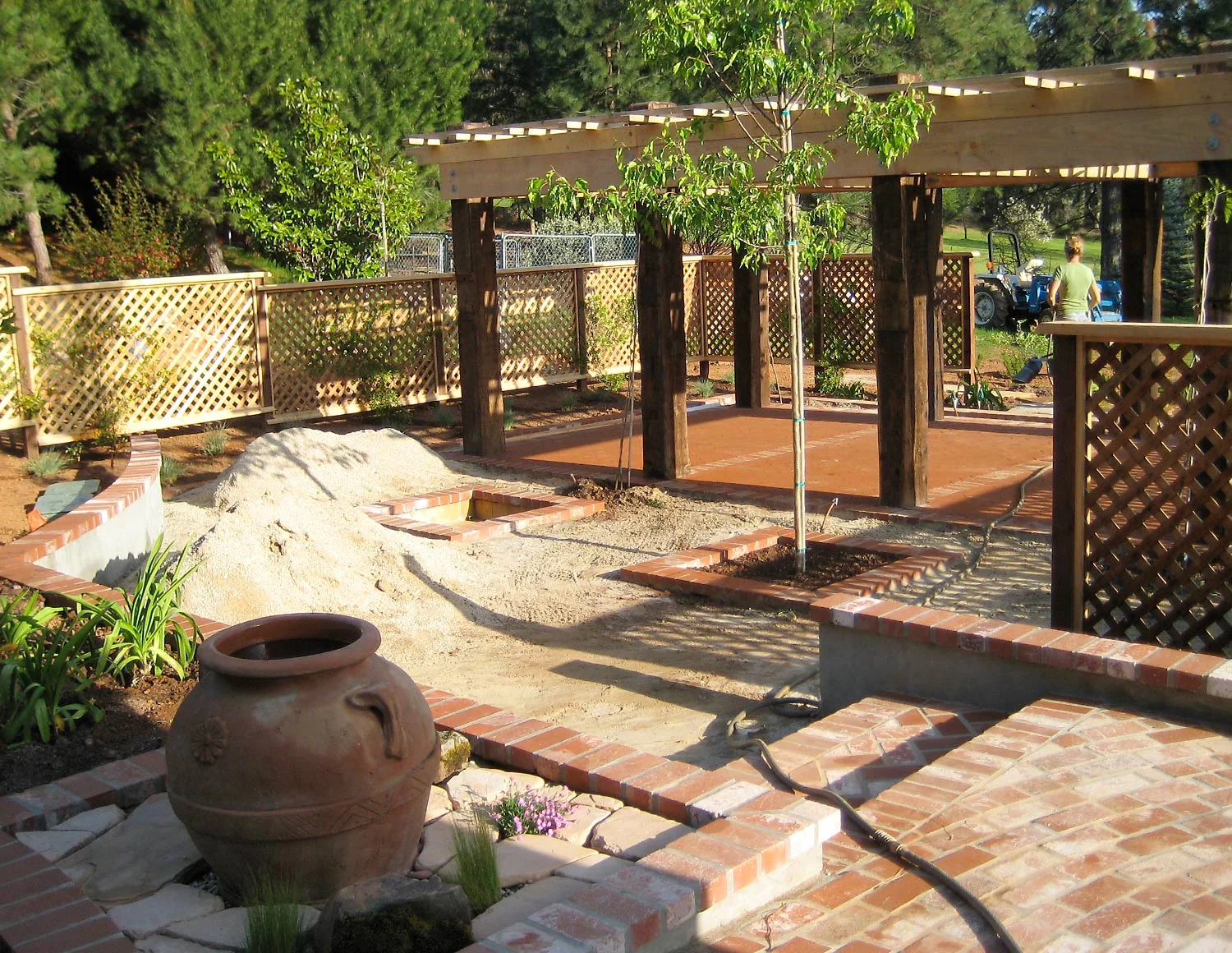 Outdoor living area under construction