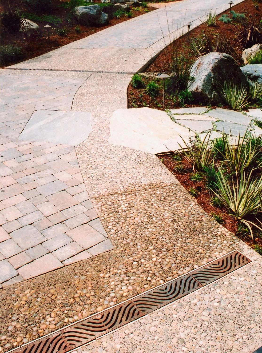 Custom driveway stone and paving details