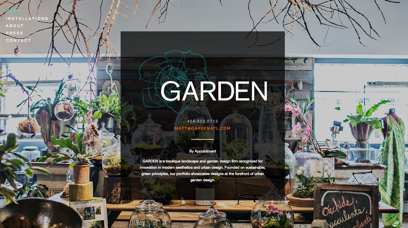 Website Design: GARDEN, Atlanta, GA