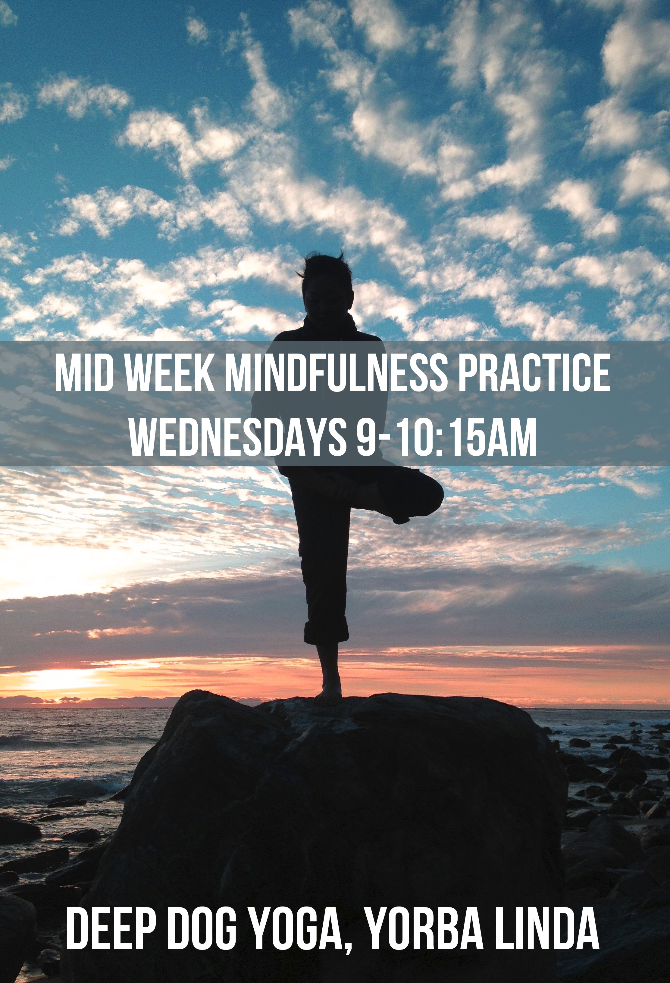 Take a breath to make it through the week. Join us for a midweek mindfulness practice Wednesdays from 9:00am-10:15am at Deep Dog Yoga .