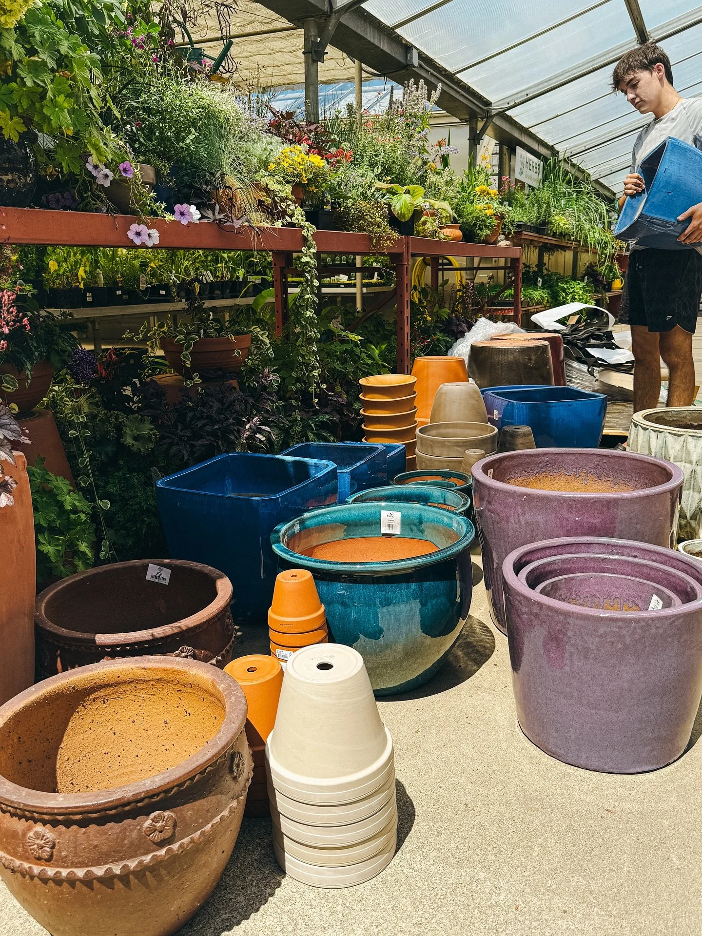 Fresh delivery of new pottery! They look even more amazing in person.

Glazed pots are a great choice for Summer planting&hellip; they control soil conditions, help keep roots cooler, and make it easier to manage watering in hot weather. Expand your 