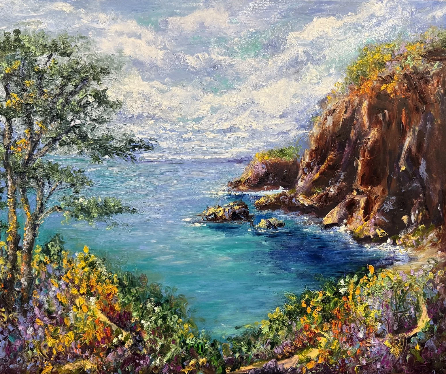 Friday Night Art & Wine -Coastal Edge: Acrylic Finger Painting w/ Kimberly Adams / Nov 6, 5-8 pm - All Levels