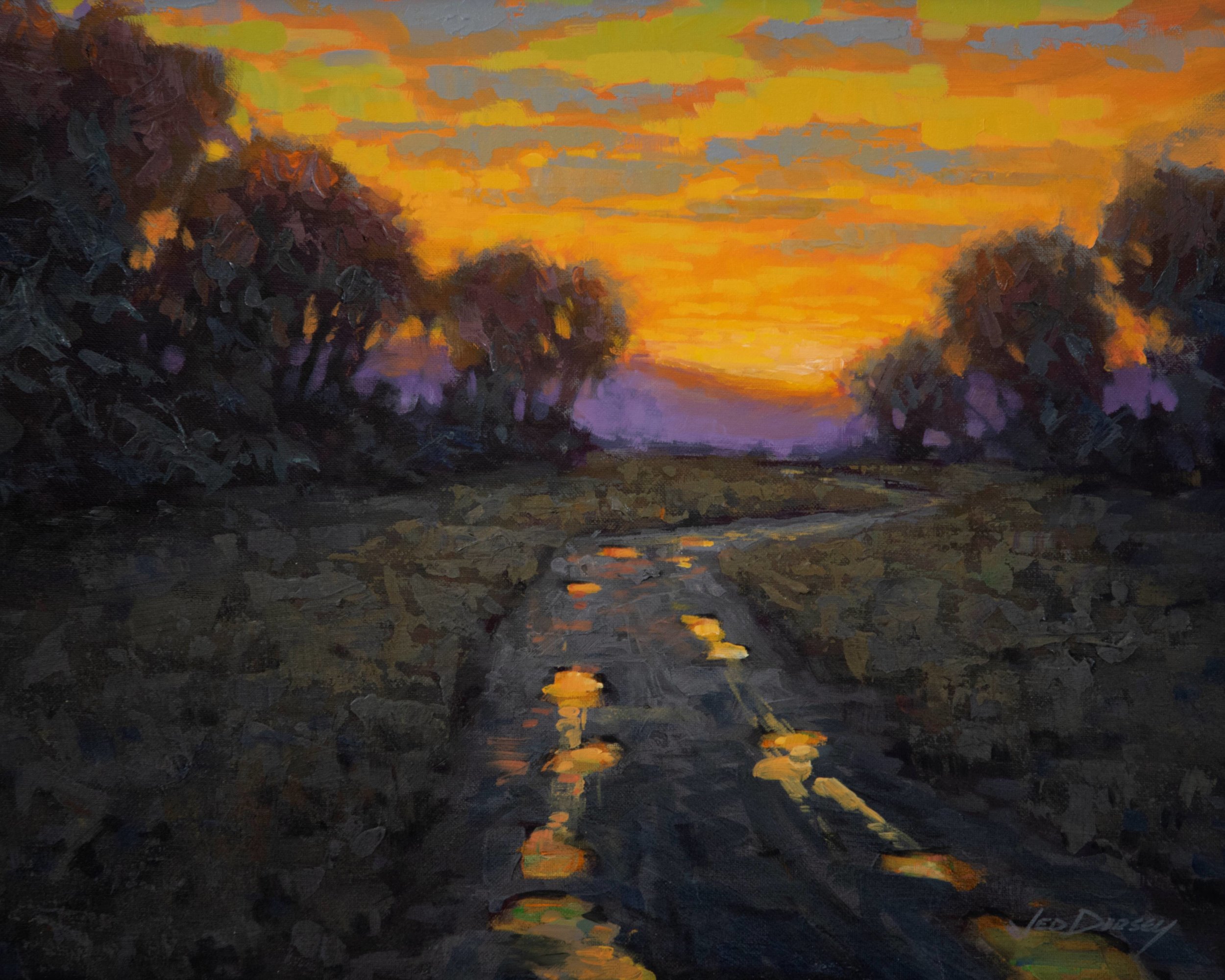 Jed Dorsey_Evening Glow, Country Road_16x20_fr21x25_960.jpg