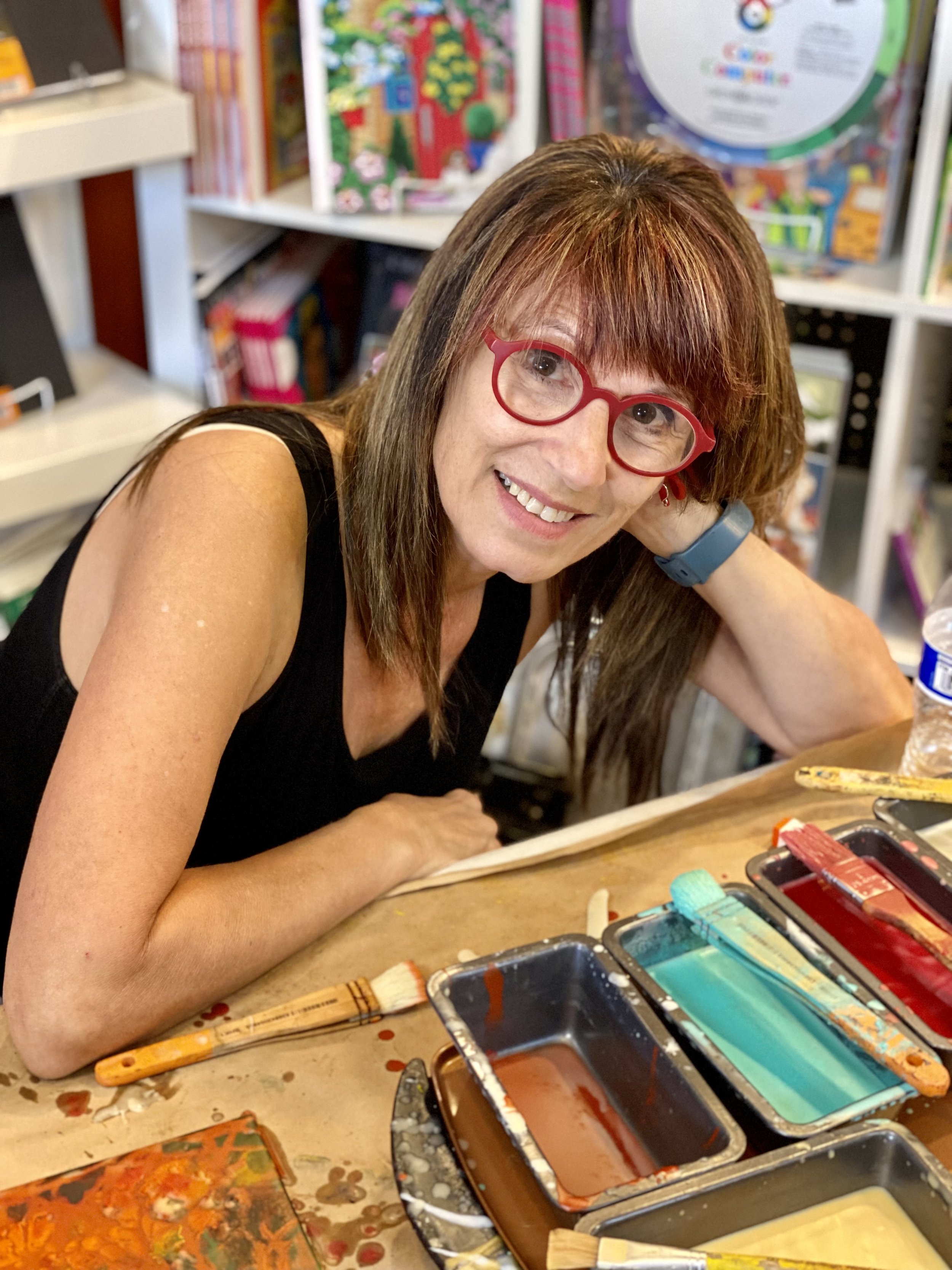 Whitney with encaustic materials.jpg