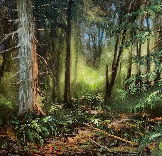Capture the Magic of Illuminated Forests in Oil w/Frankie Gollub:  April 18-19 / 10:30-4:30: All Levels Welcome