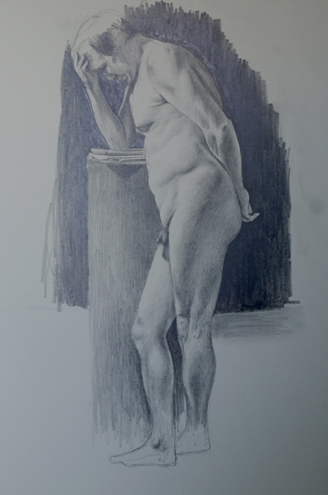 David Merrique- Anatomy and Figure Drawing II. Charcoal on paper. 18 x 24 in.