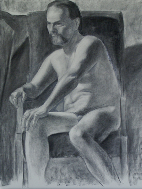 David Merrique- Anatomy and Figure Drawing II. Charcoal on paper. 18 x 24 in.