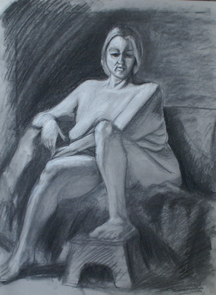 Gabriella D'Abreau- Anatomy and Figure Drawing II. Charcoal on paper. 18 x 24 in.