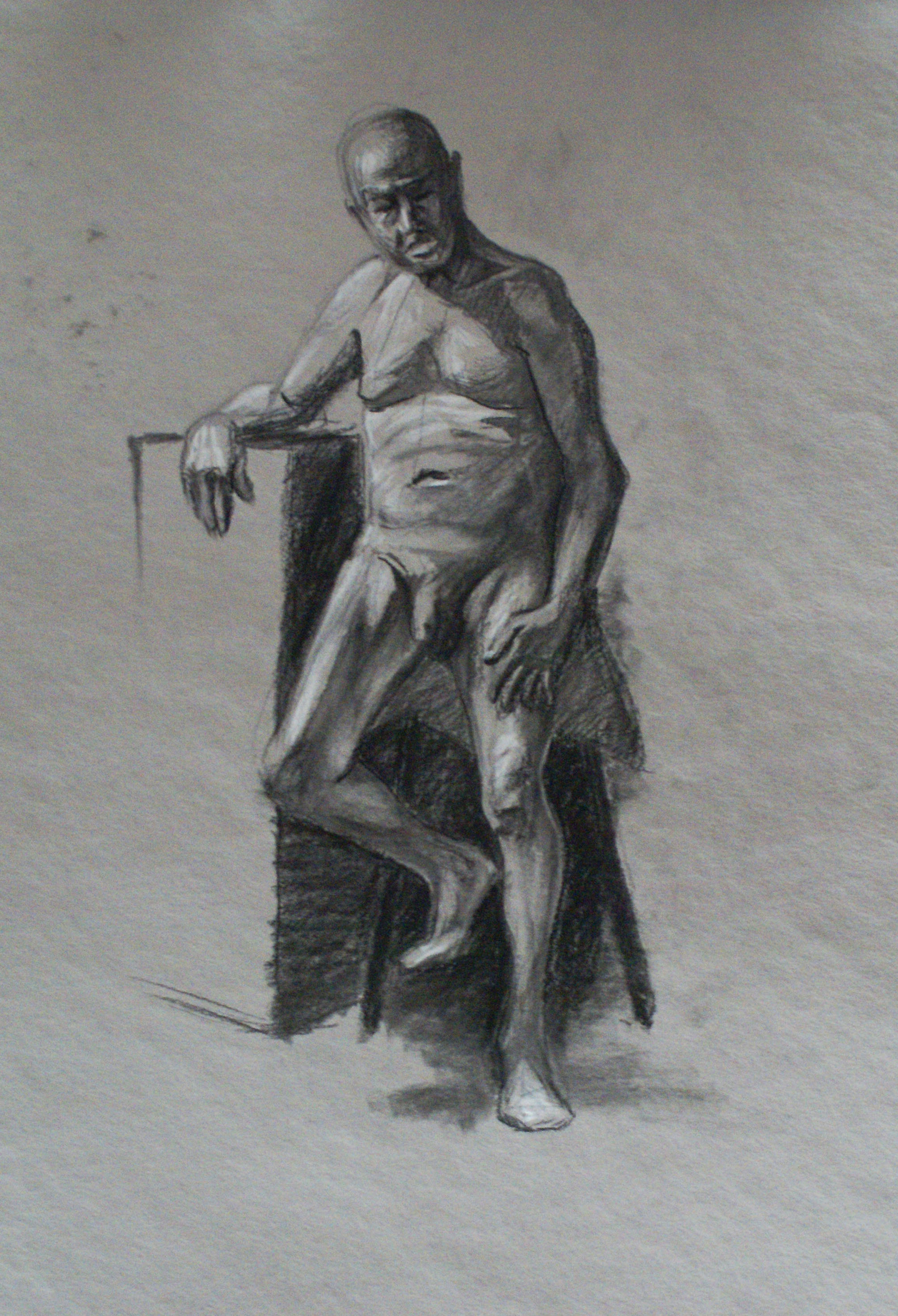 Orlando Rodriguez. Anatomy and Figure Drawing II. Charcoal on paper 18 x 24 in.