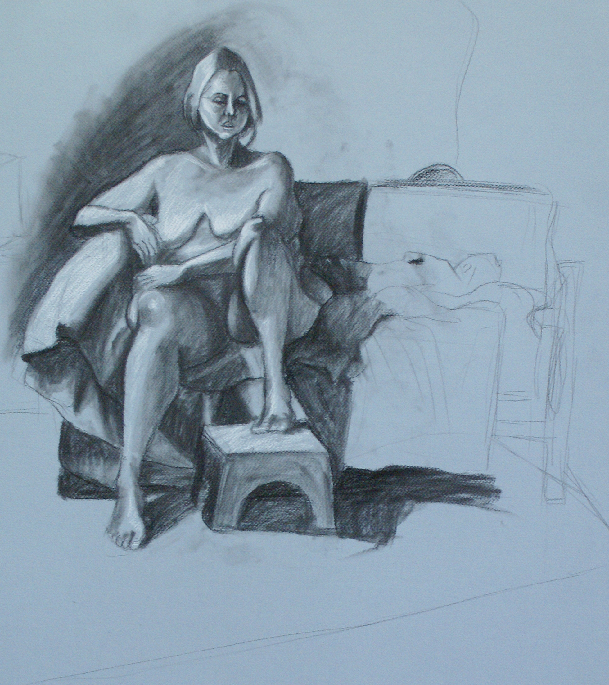 Orlando Rodriguez. Anatomy and Figure Drawing II. Charcoal on toned paper. 18 x 24 in.