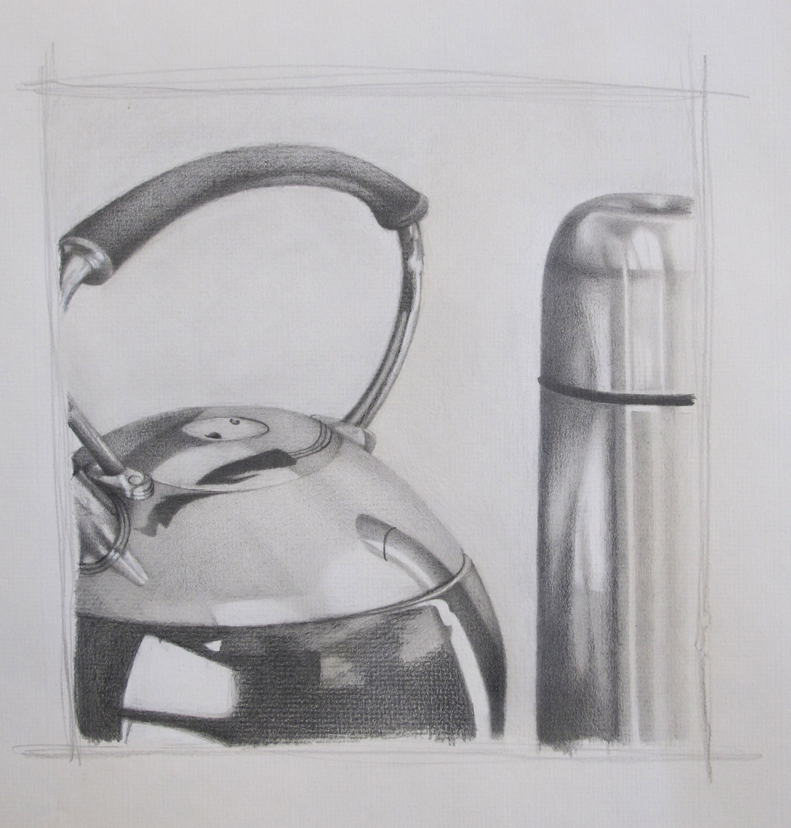 Arislenny Corcino. Drawing II. Stil life drawing- charcoal graphite on paper. 
