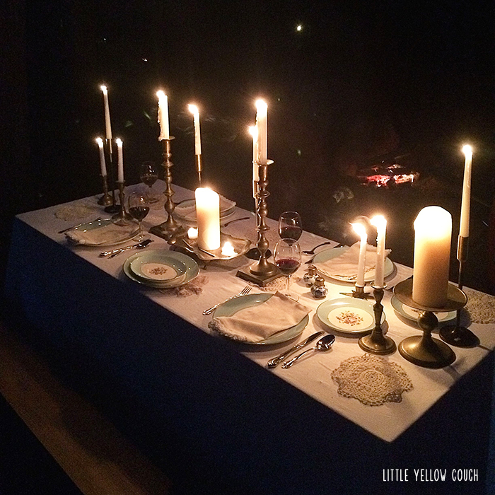 The candlelight looked beautiful at night.