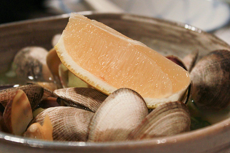 Phase 4: Arrive at Sushi Gen and order the steamed clams because it's served in ginger broth. Take a few photos and then struggle with chopsticks.