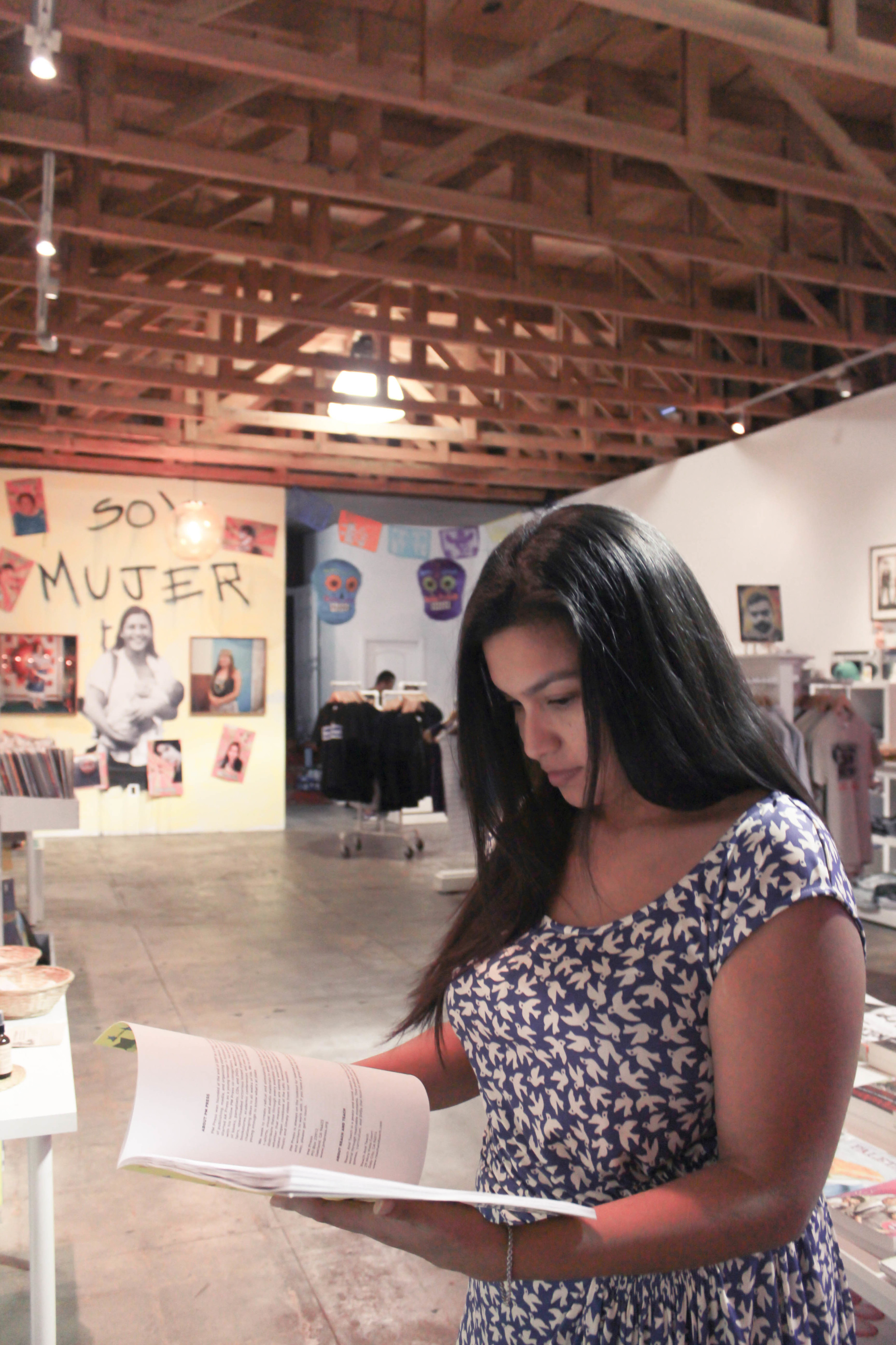 Book worming at Espacio 1839 in Boyle Heights.