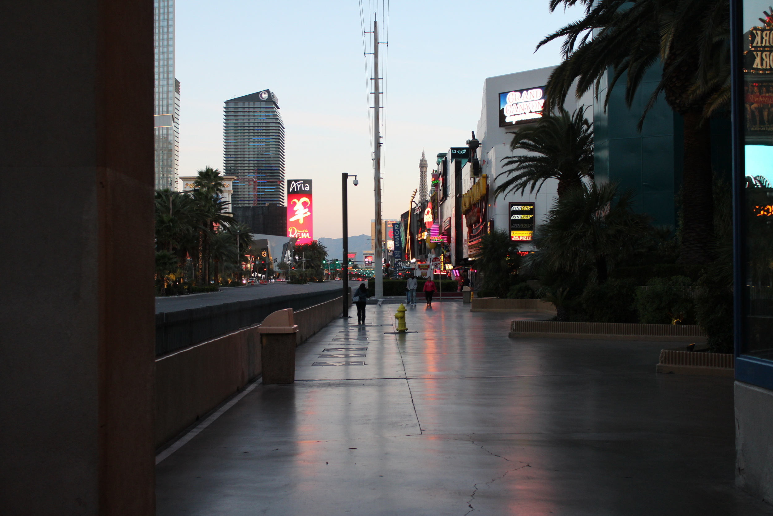 The strip at dawn. I pulled an all-nighter fueled by caffeine and video roulette. 