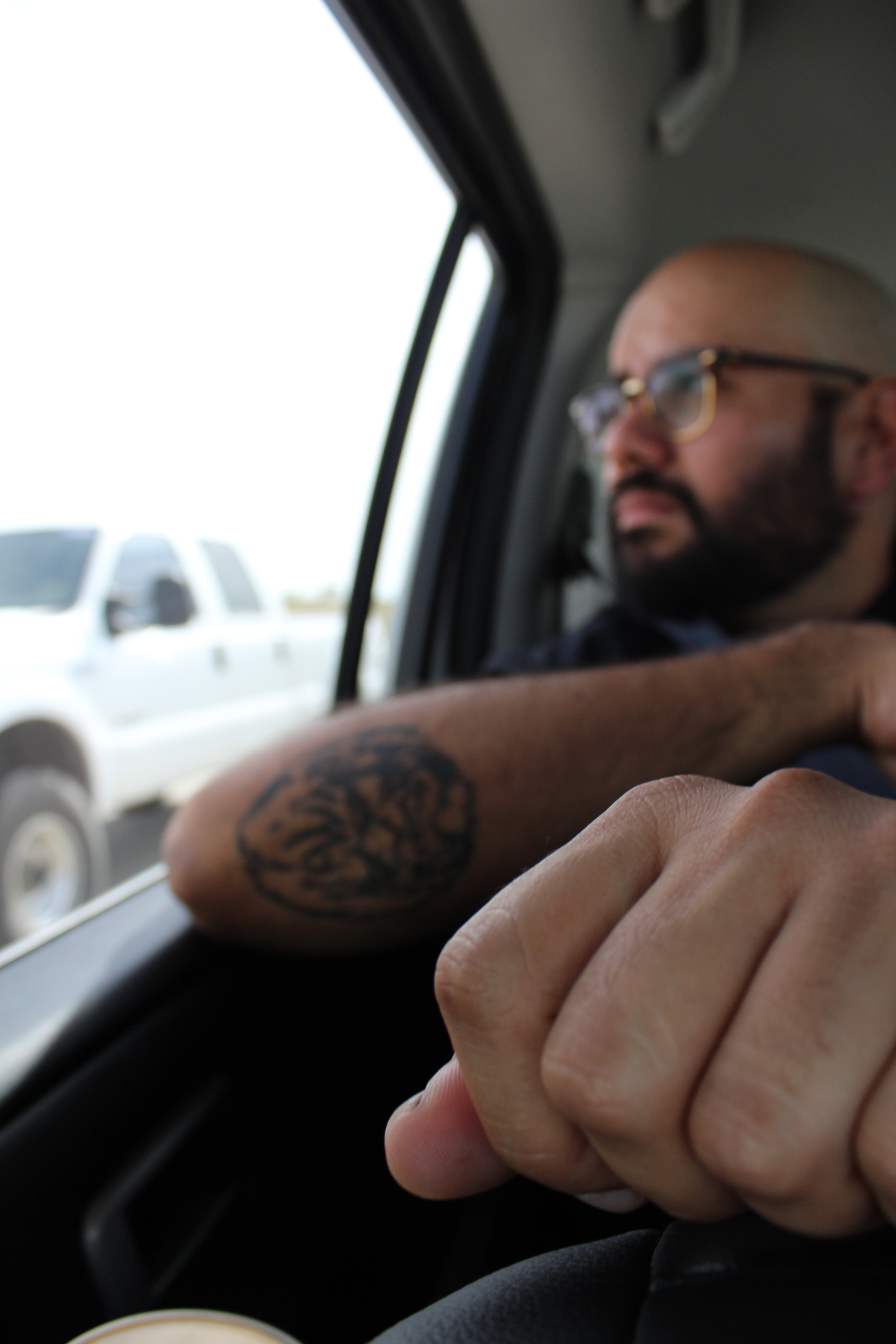 David caught on film being accidentally serious.