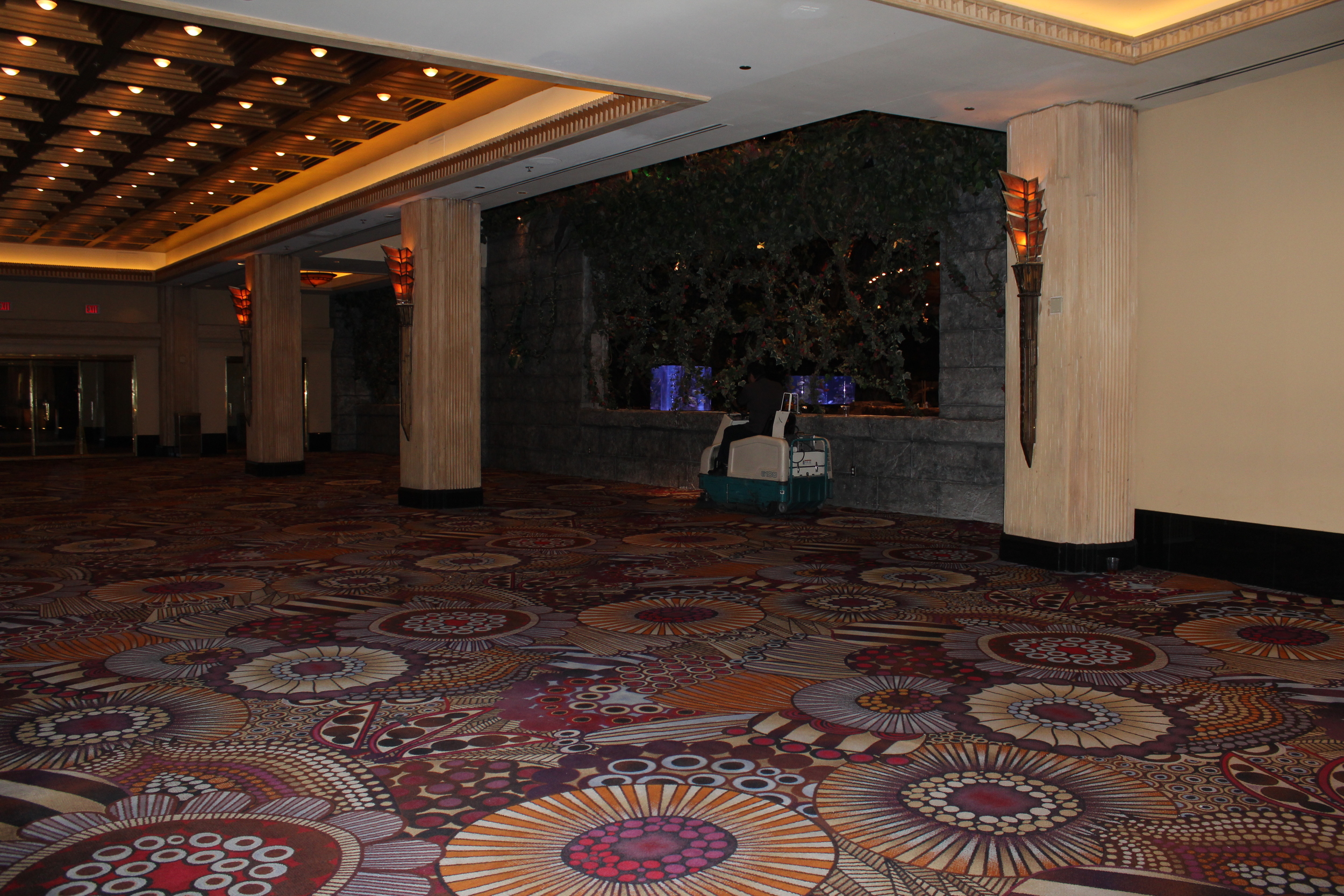 5am casino lobby vacuuming in session.