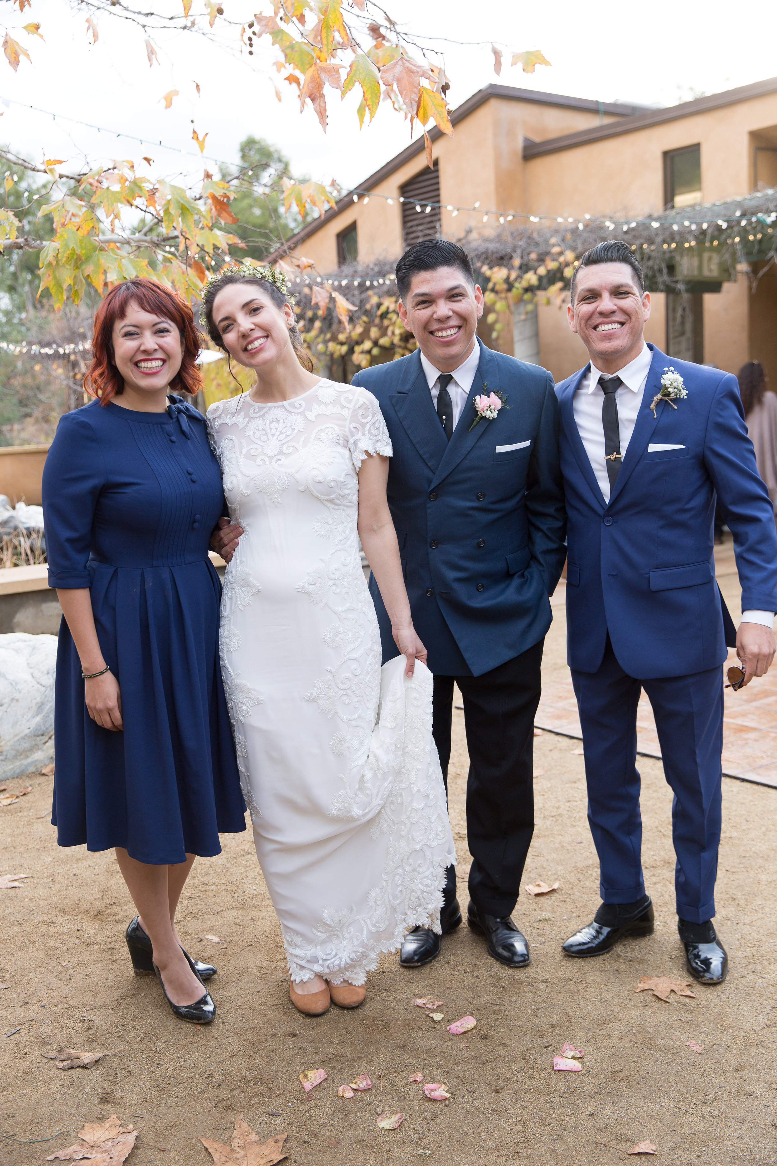 Cynthia (honorable guest and part of the wedding planning team), Leah (Bride), David (Groom) and Hector (Best Man)