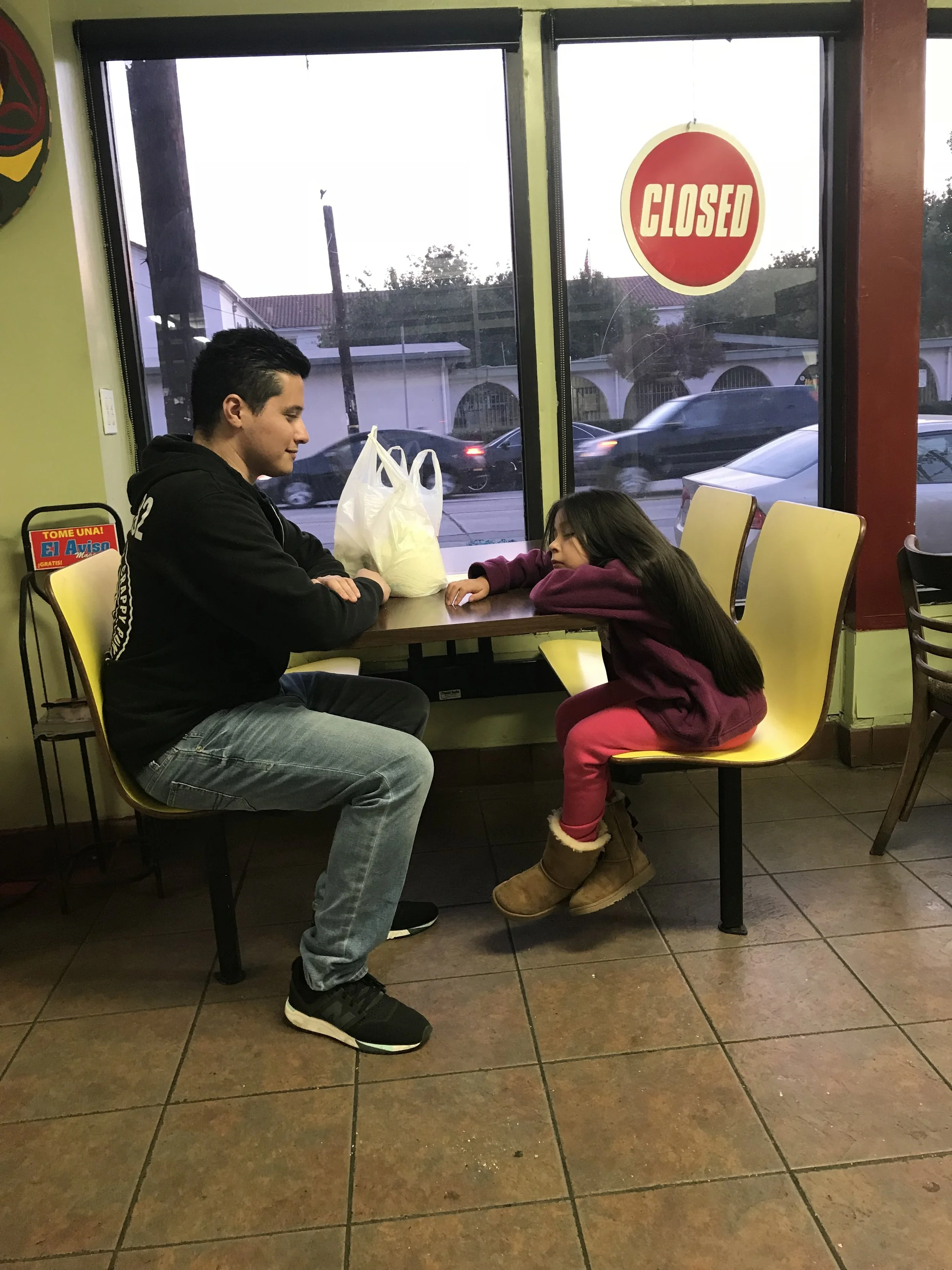 Just waiting on our bread at the panaderia next door to the masa place.
